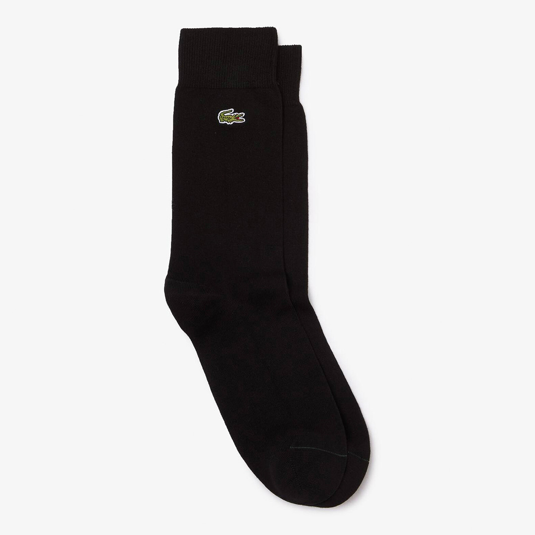 Black Embroidered Cotton Socks