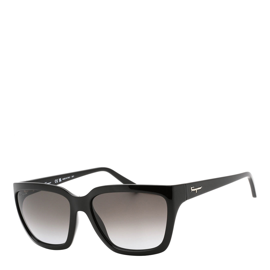 Women's Square Black Sunglasses 59mm