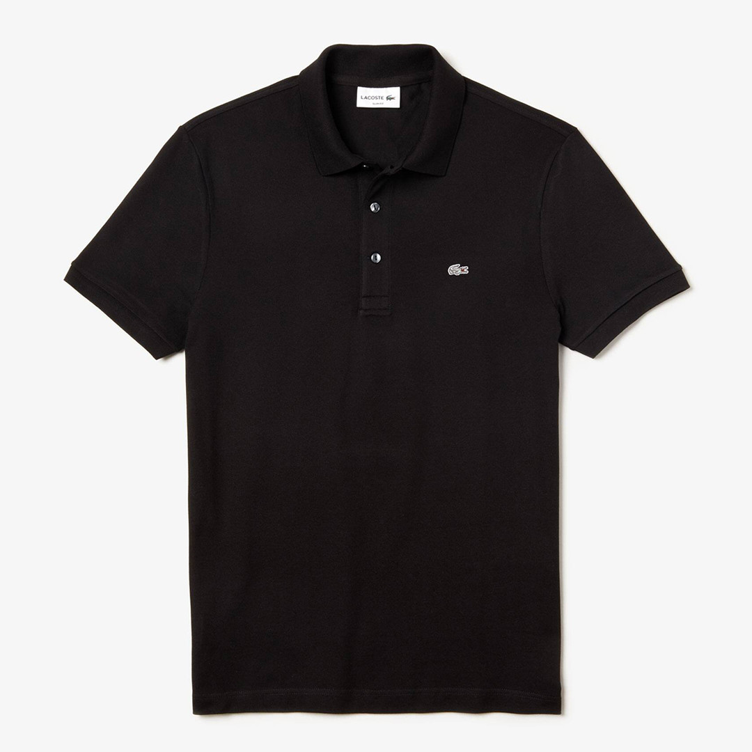 Black Slim Fit Cotton Polo Shirt