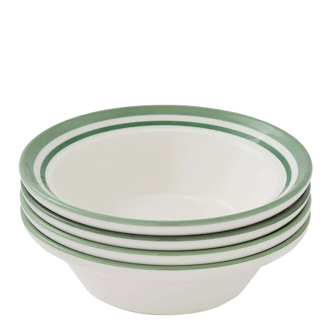 Set of 4 Potters Stripe Green Cereal Bowl