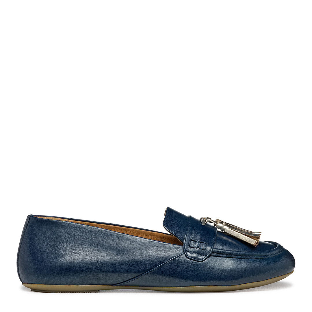 Women's Navy Leather Palmaria Ballerina Flat