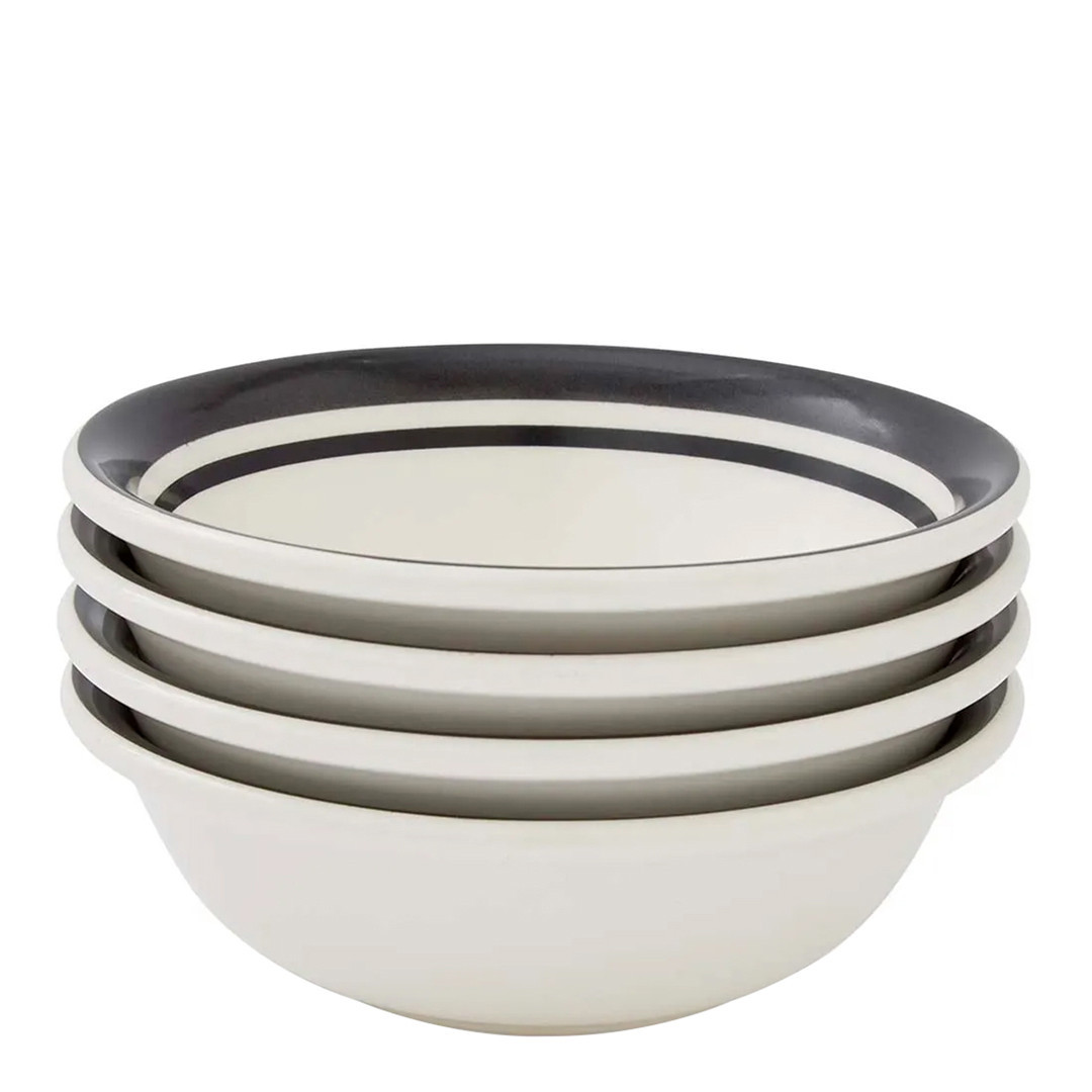 Set of 4 Potters Stripe Black 13cm Bowl