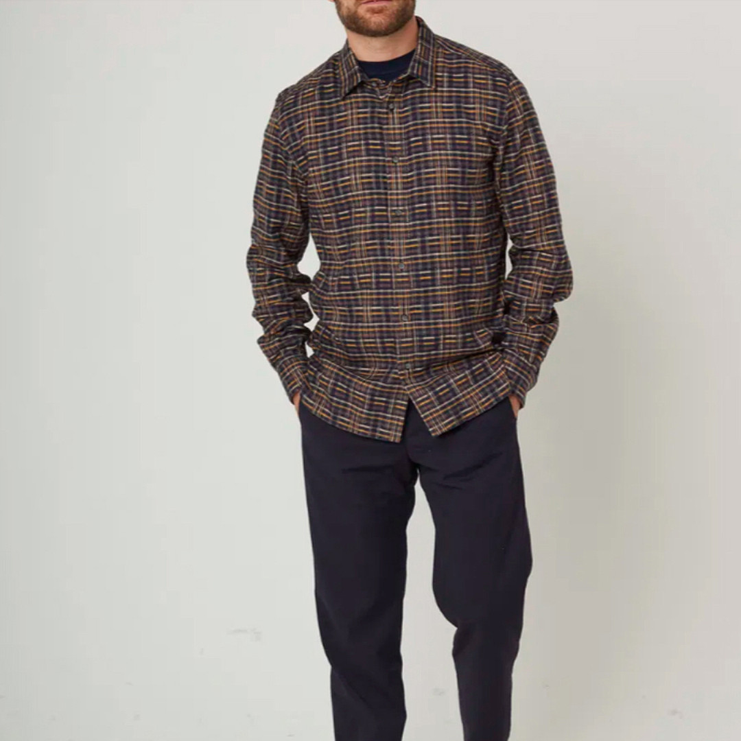 Dark Brown Printed Farley Shirt