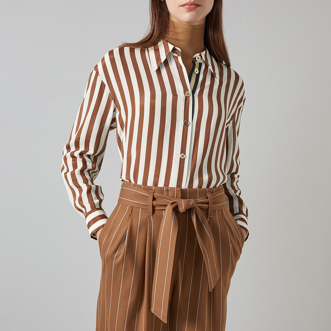 Cocoa/Ivory Striped Shirt