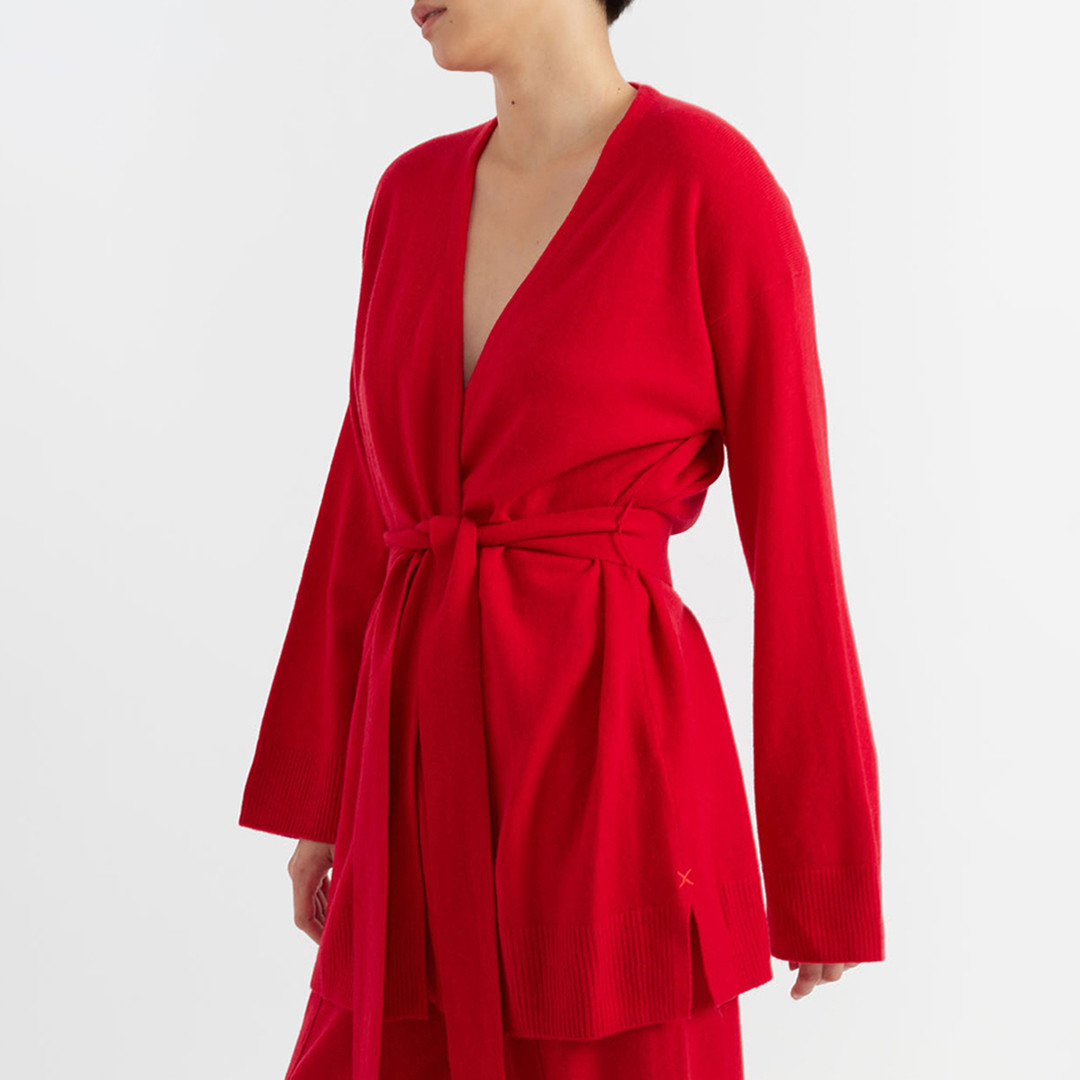 Scarlet Wool Cashmere Blend Longline Cardigan