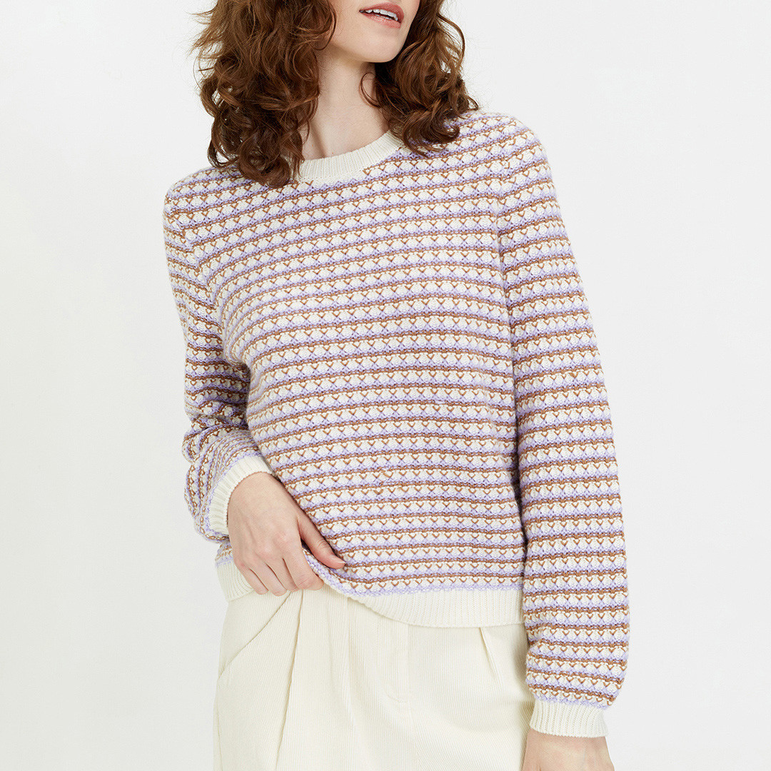 Multicoloured Pattern Wool Cashmere Blend Jumper