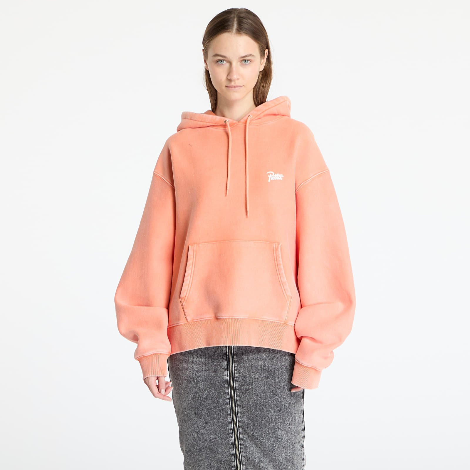 Sweatshirt Patta Classic Washed Hooded Sweater UNISEX Melon S