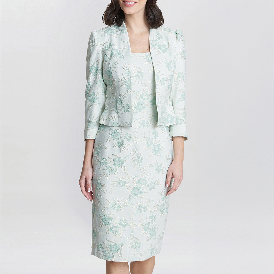 Eva Floral Jacquard Dress And Jacket