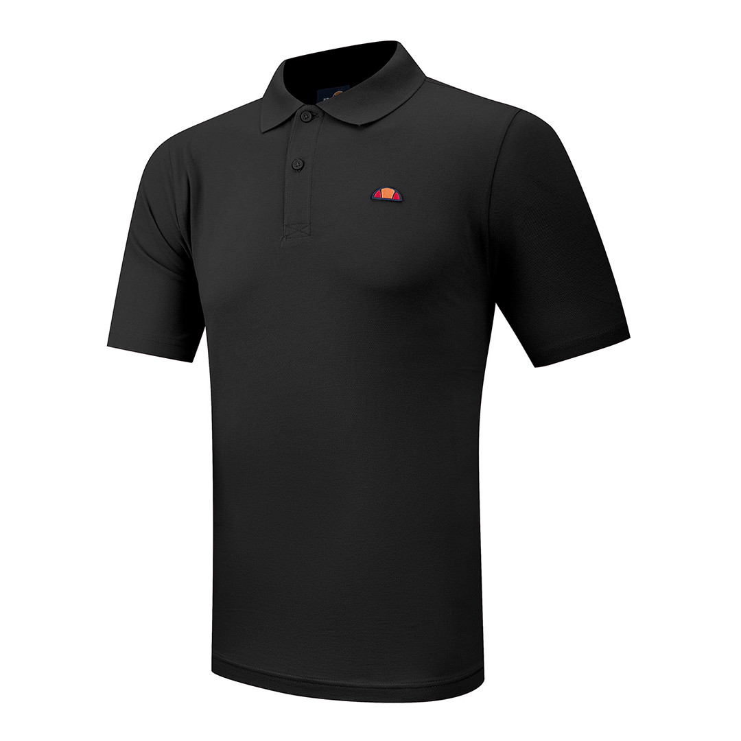 Black Ellesse Plain Cotton Polo