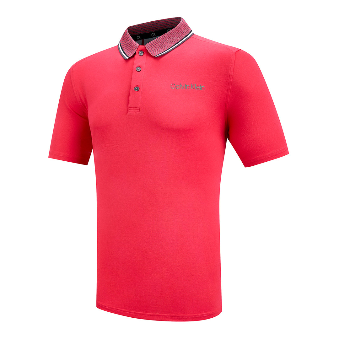 Raspberry Calvin Klein Tipped Collar Polo