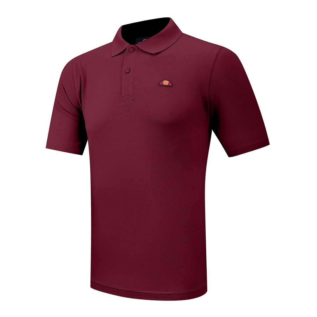 Burgundy Ellesse Plain Cotton Polo