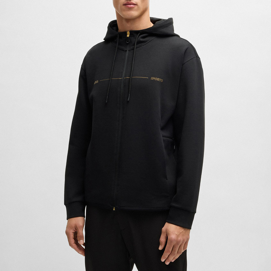 Black Sporty Zip Hoodie