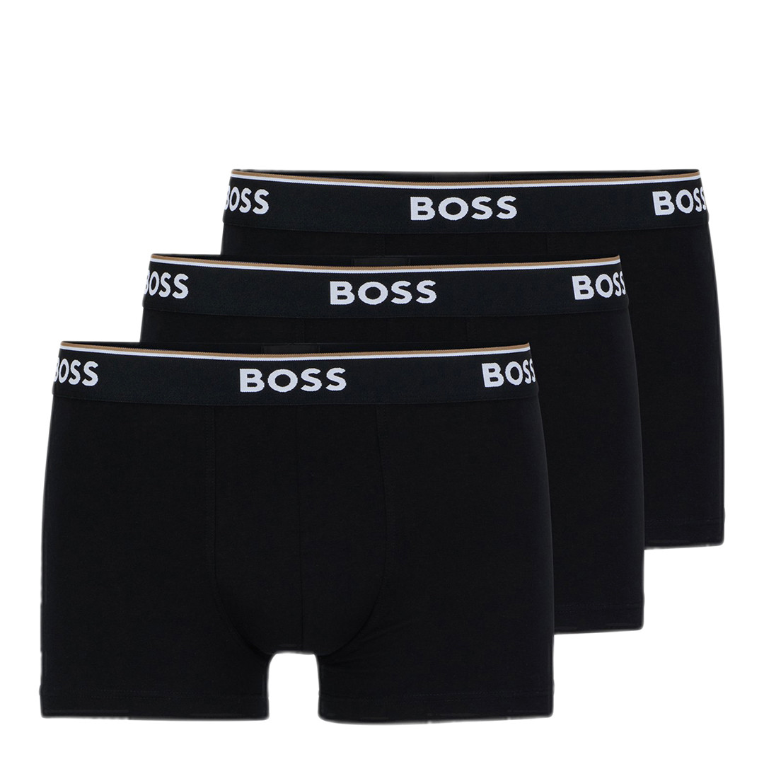 Black Cotton Blend Logo Boxers