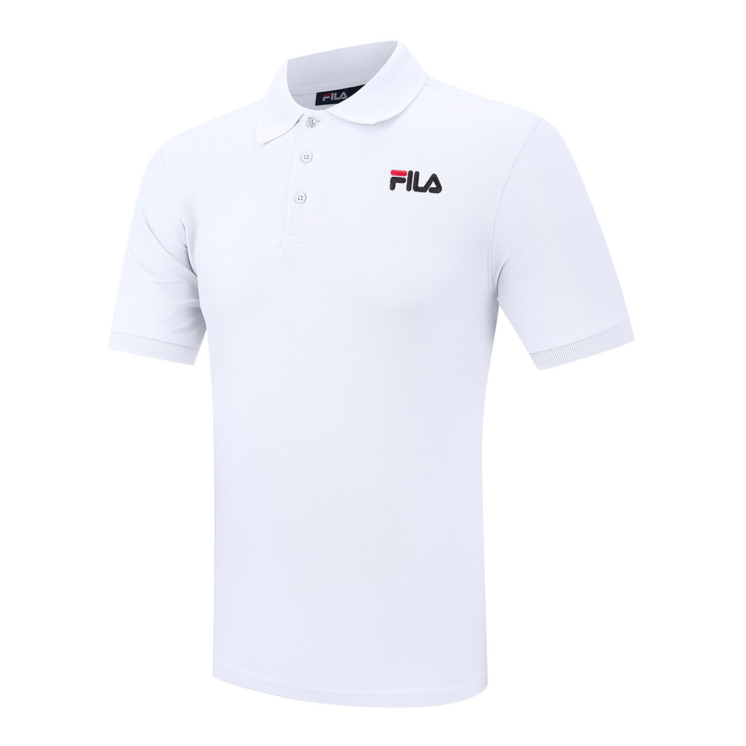 White FILA Cotton Logo Polo