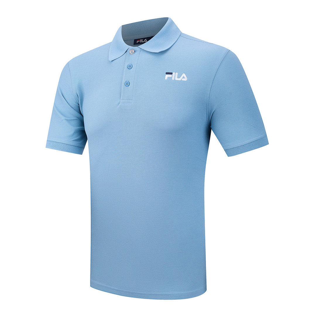 Powder Blue FILA Cotton Logo Polo