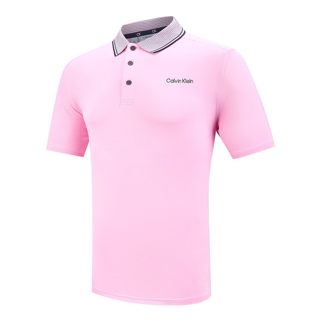 Baby Pink Calvin Klein Tipped Collar Polo