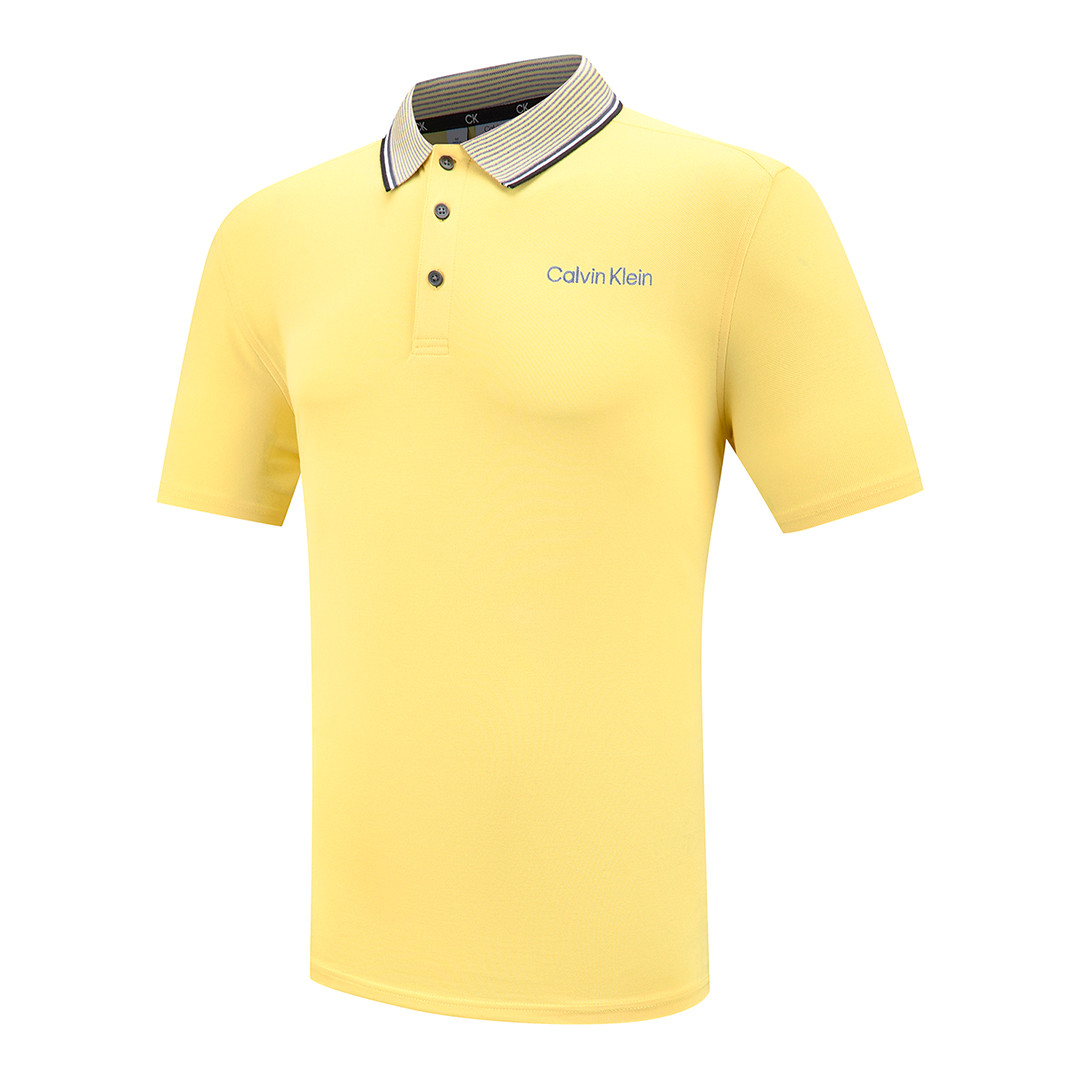 Yellow Calvin Klein Tipped Collar Polo