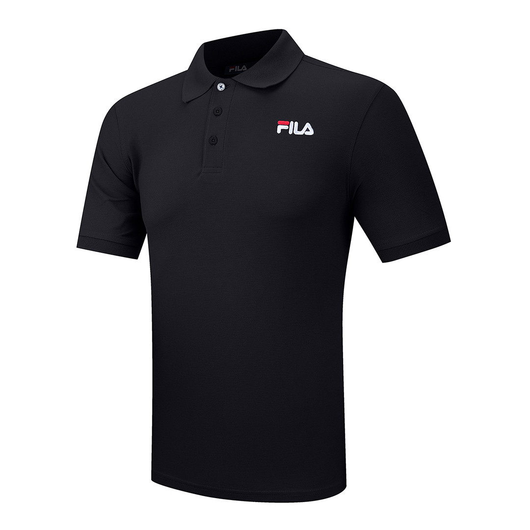 Black FILA Cotton Logo Polo