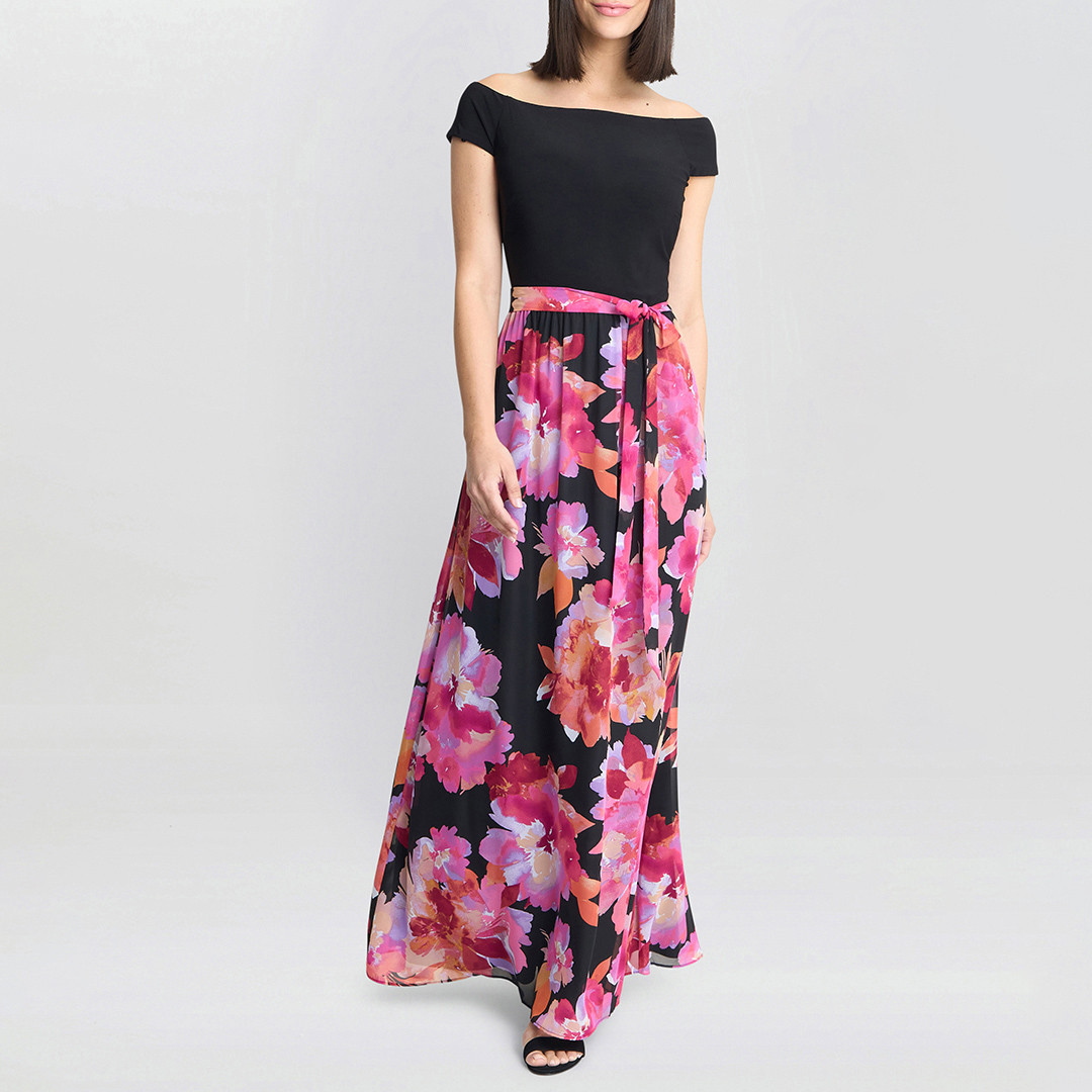 Ruth Printed Maxi Dress With Jersey Bodice