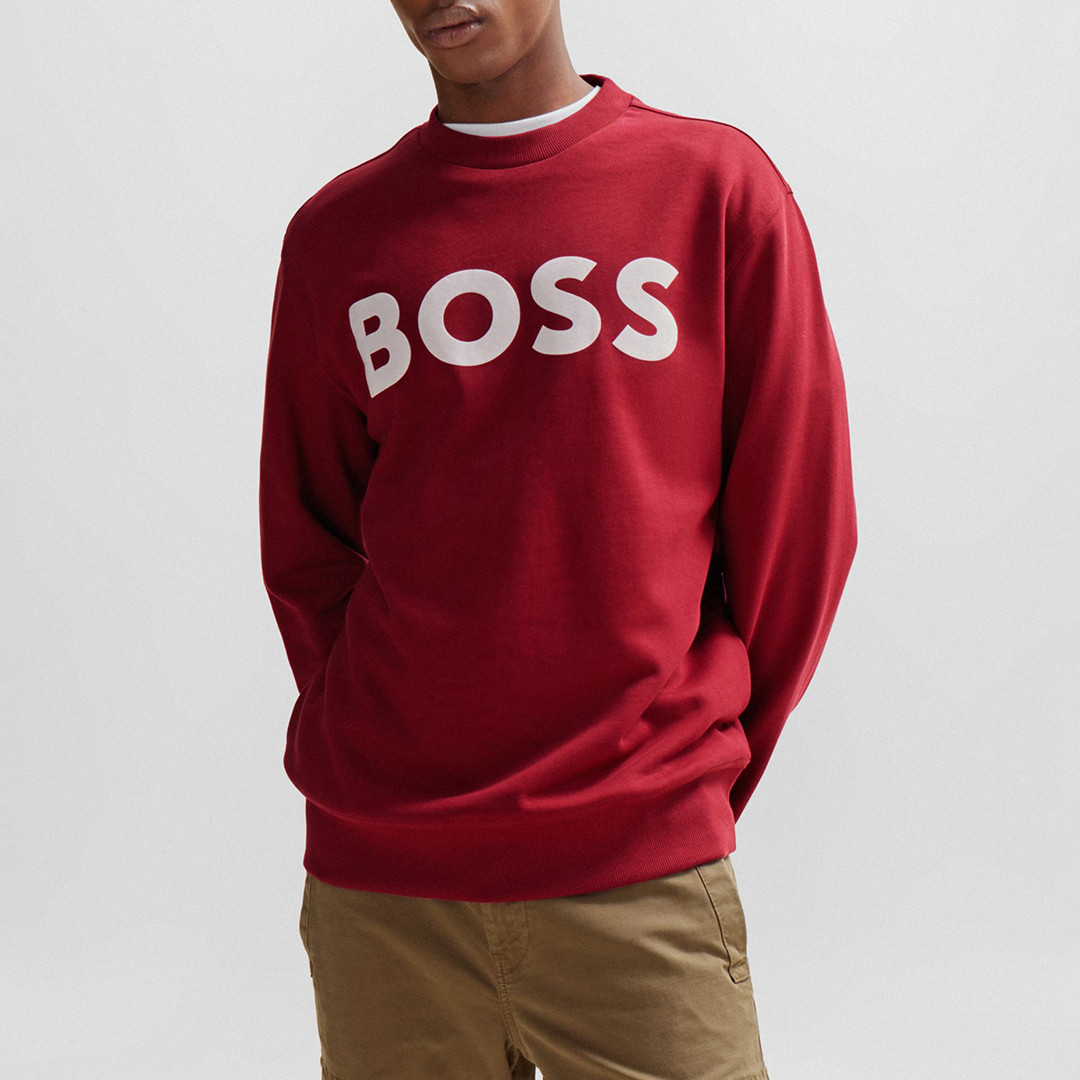 Burgundy Logo Cotton Sweatshirt