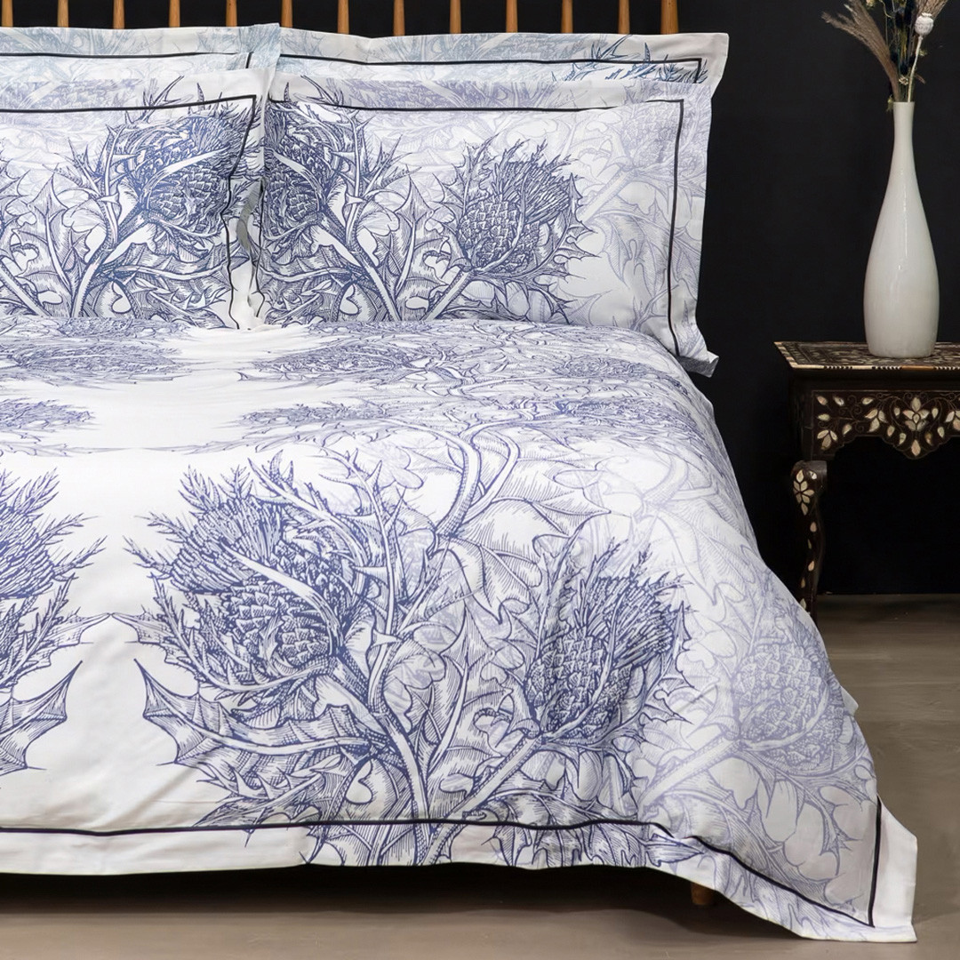 Thistle Azure Double Bedset Blue