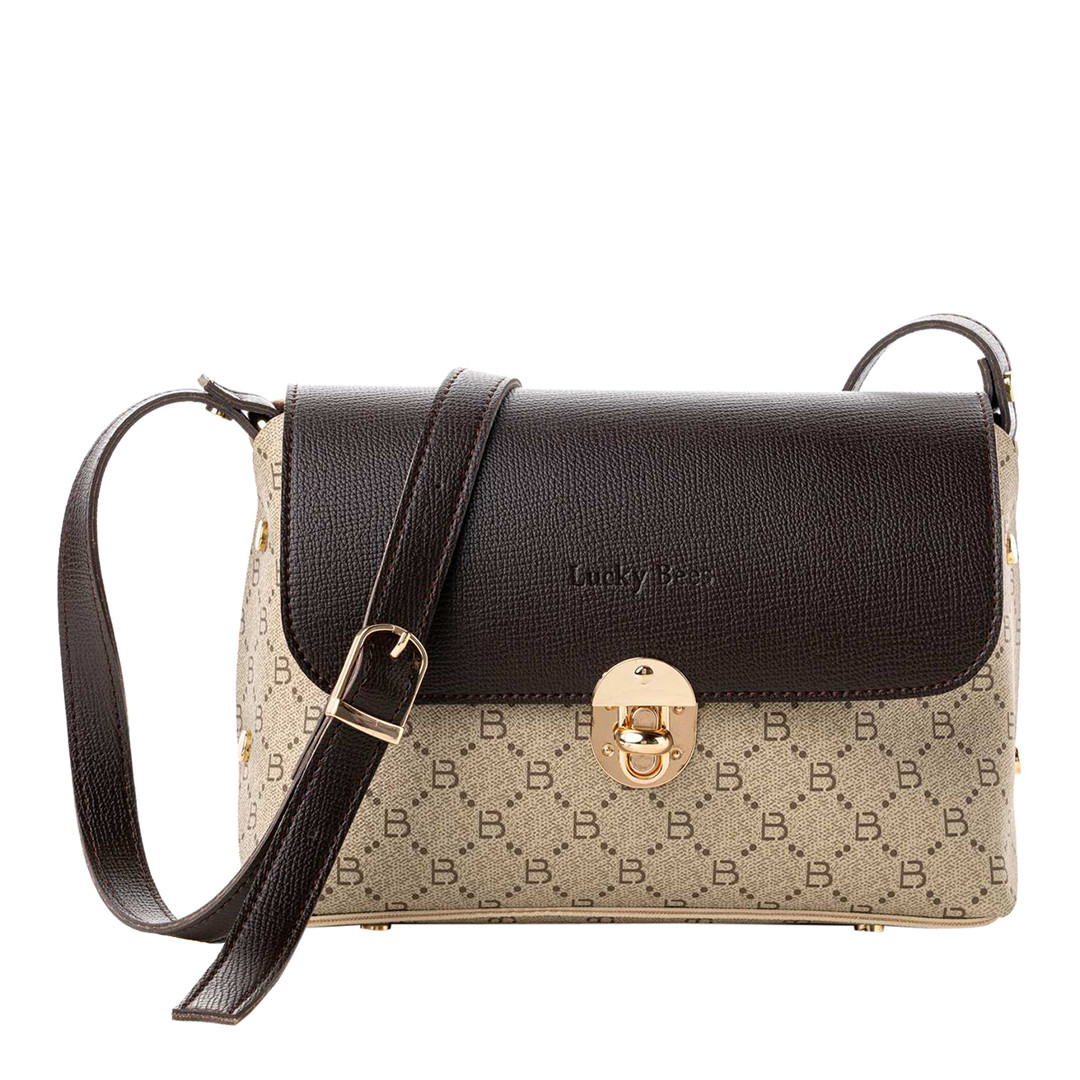 Cream Brown Crossbody Bag