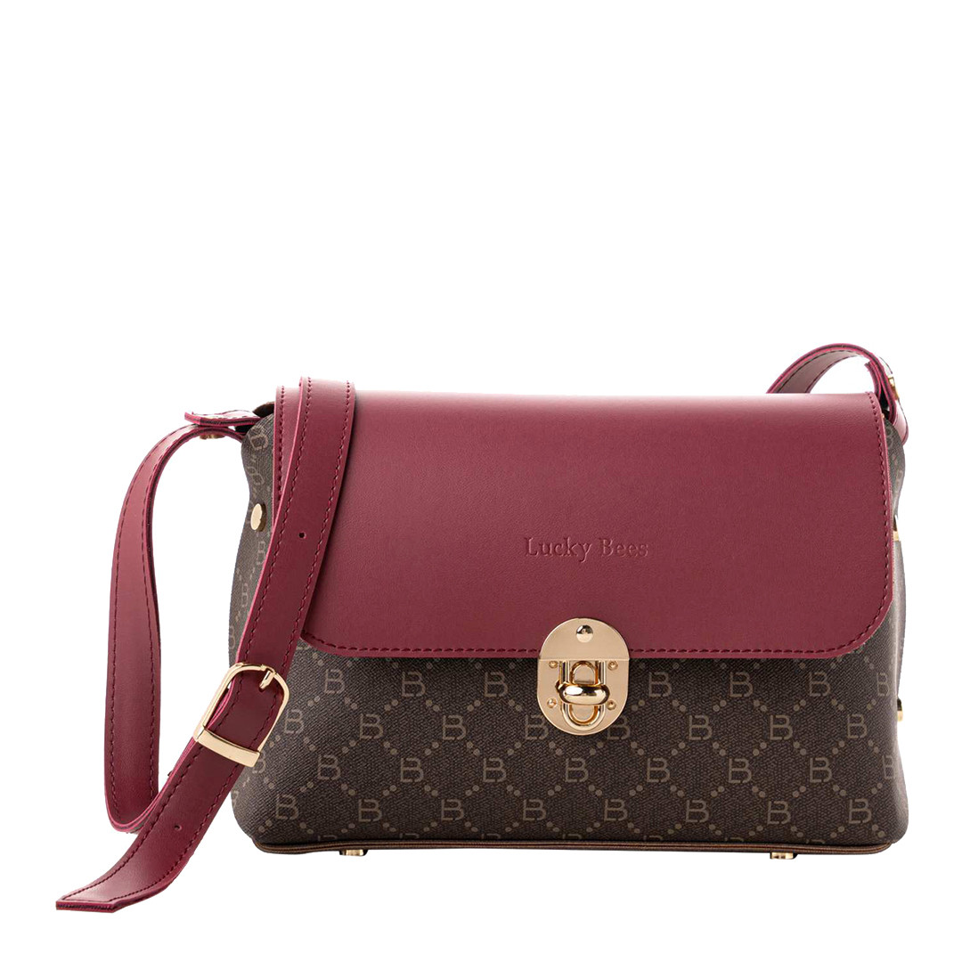 Brown Claret Red Crossbody Bag