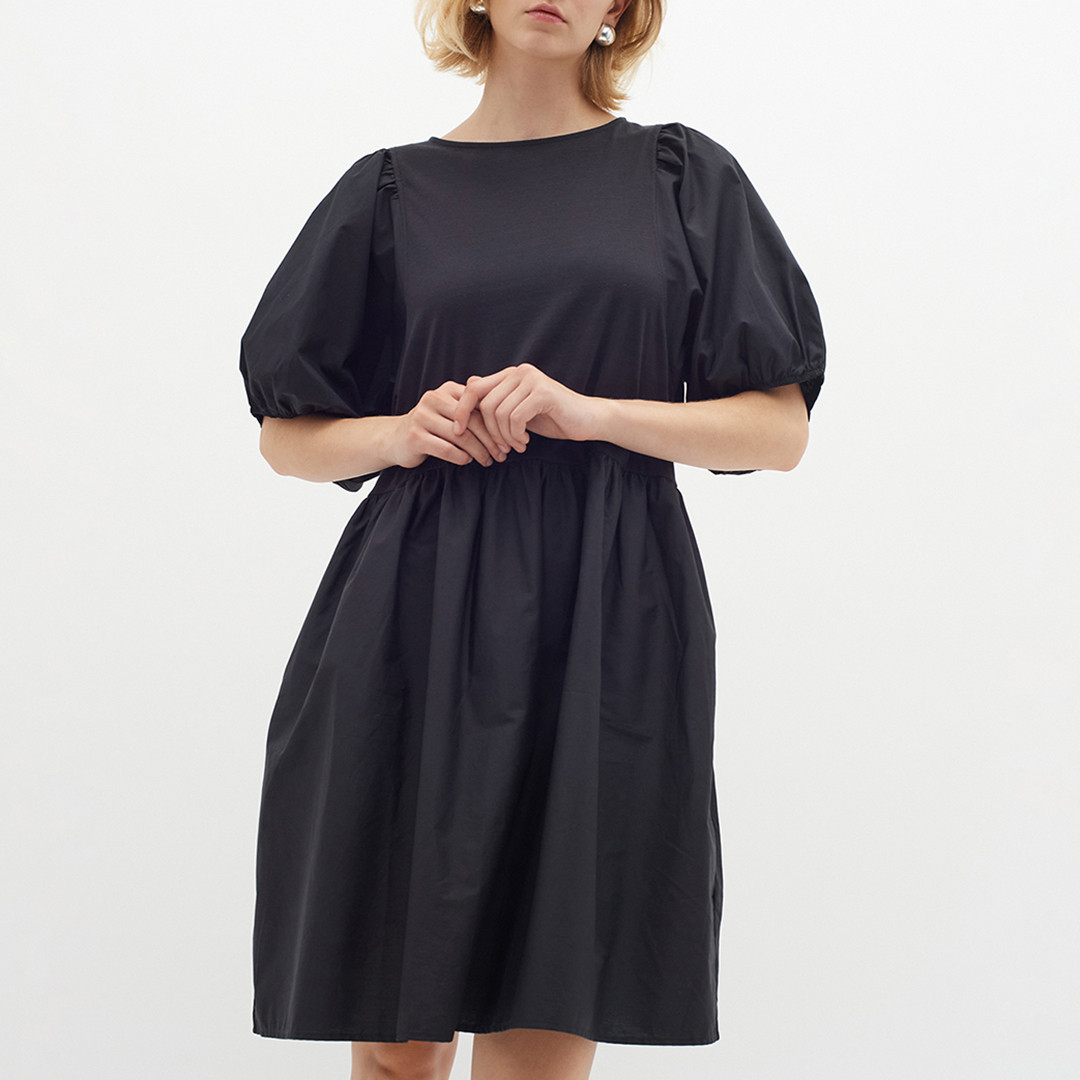 Black Enva Relaxed Mini Dress