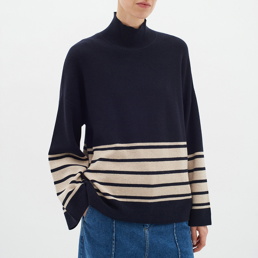 Black/Beige Stripe Gittel Pullover