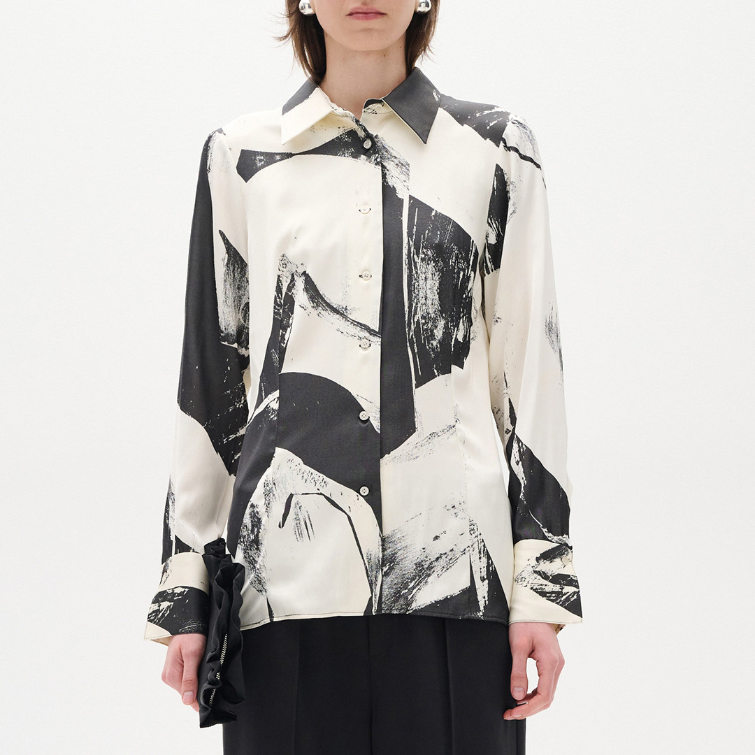 Black/Cream Valerie Printed Shirt