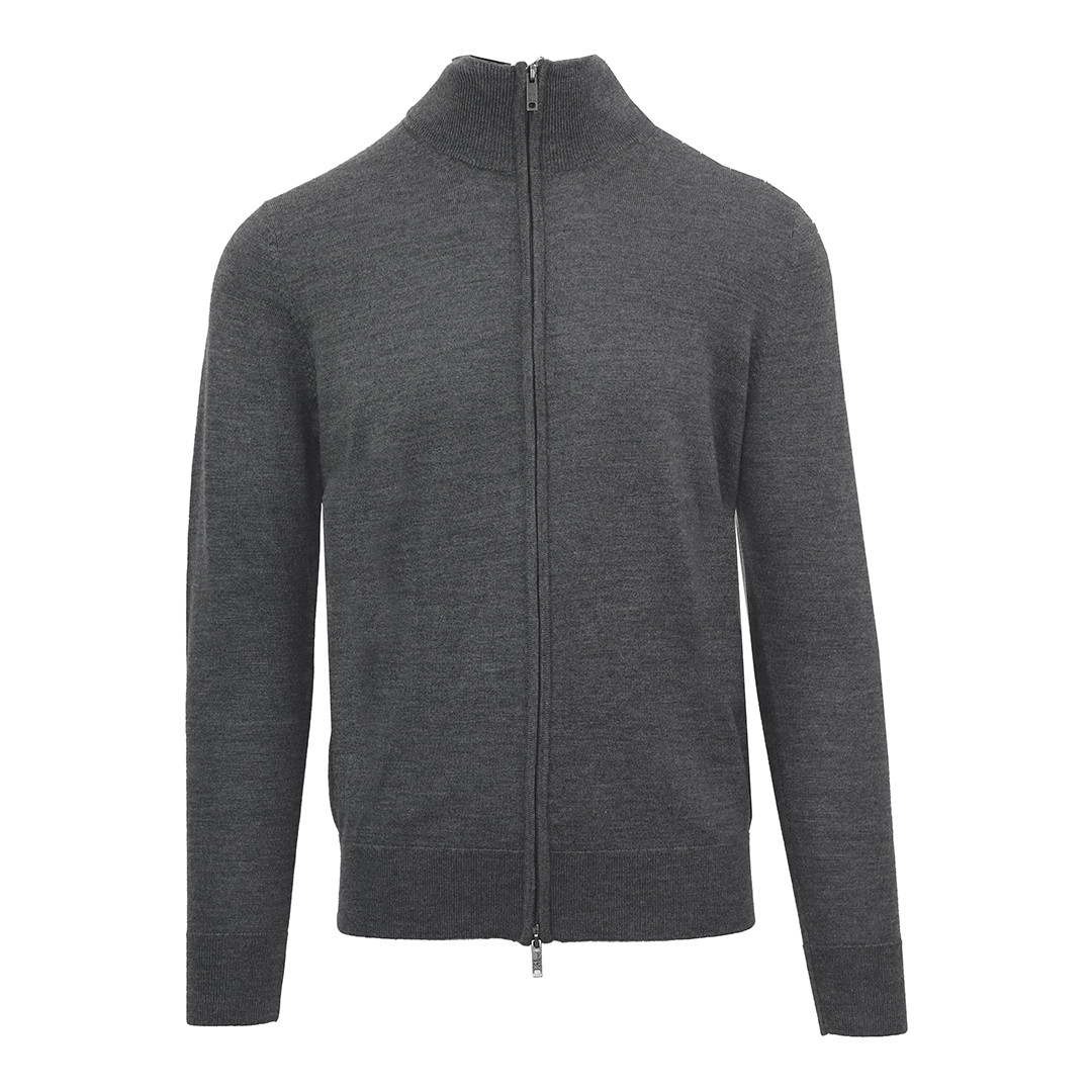 Grey Turtle Neck Zip Through Jacket