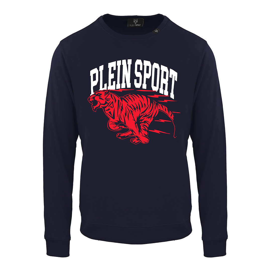 Navy Crew Neck Sport Logo Jumper