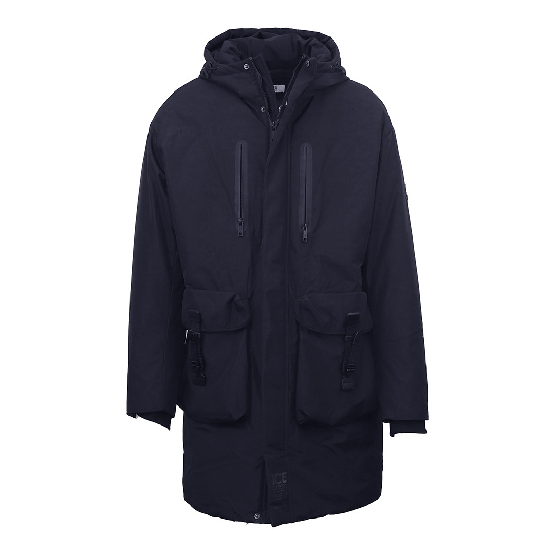 Navy Longline Waterproof Coat