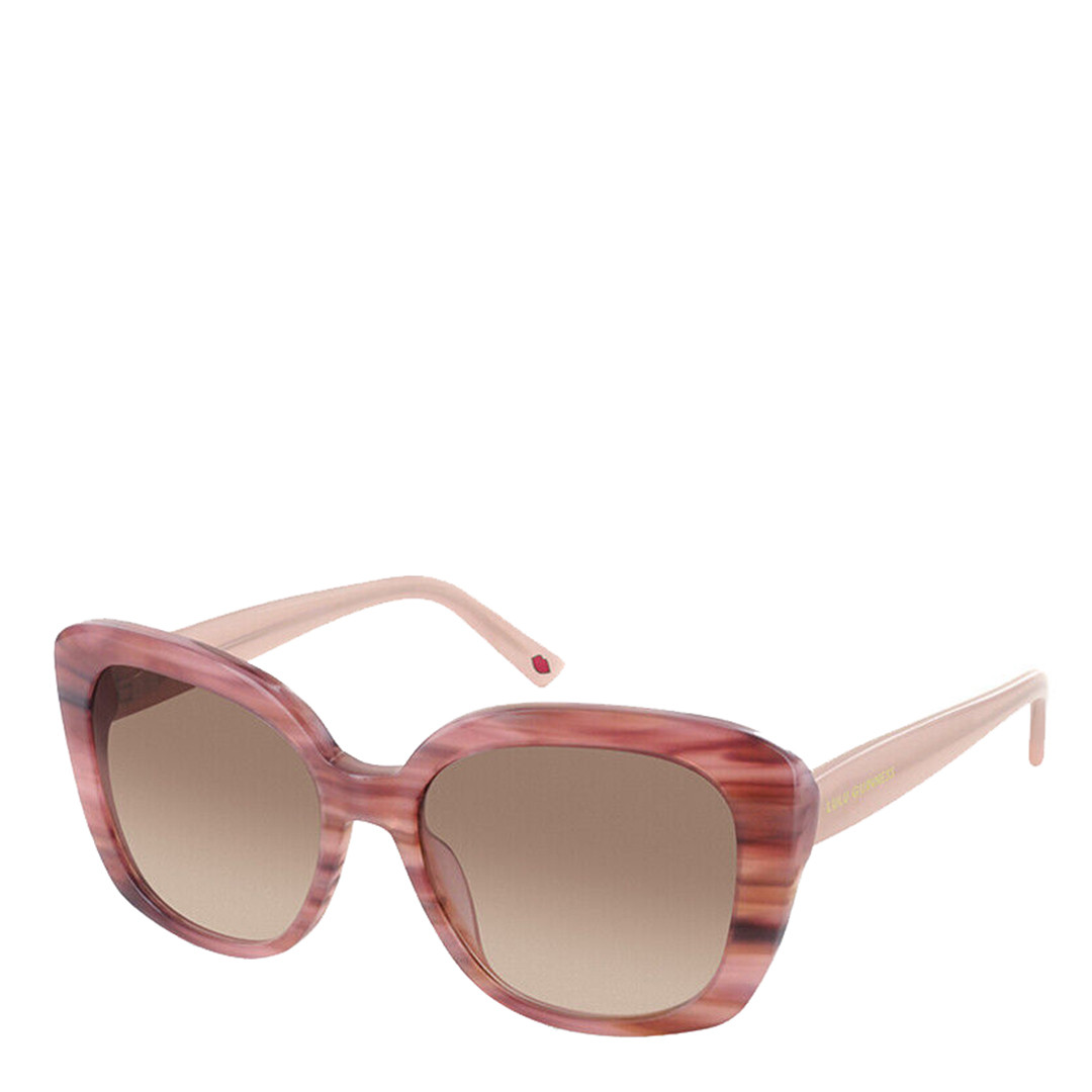 Pink Pattern/Brown Lens Lulu Guiness Women′s Sunglasses