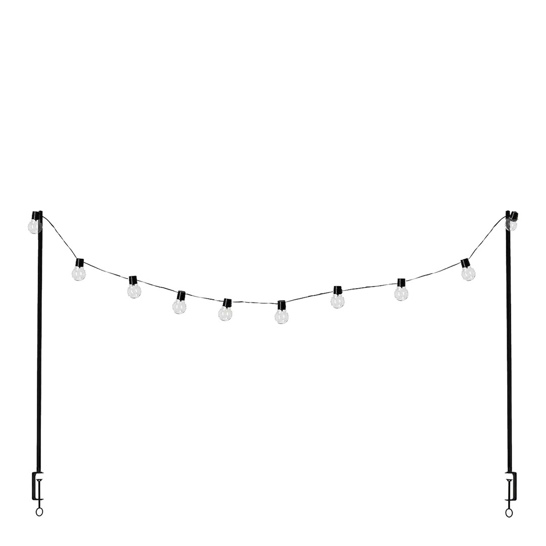 Table Clamp With Solar Lights Black