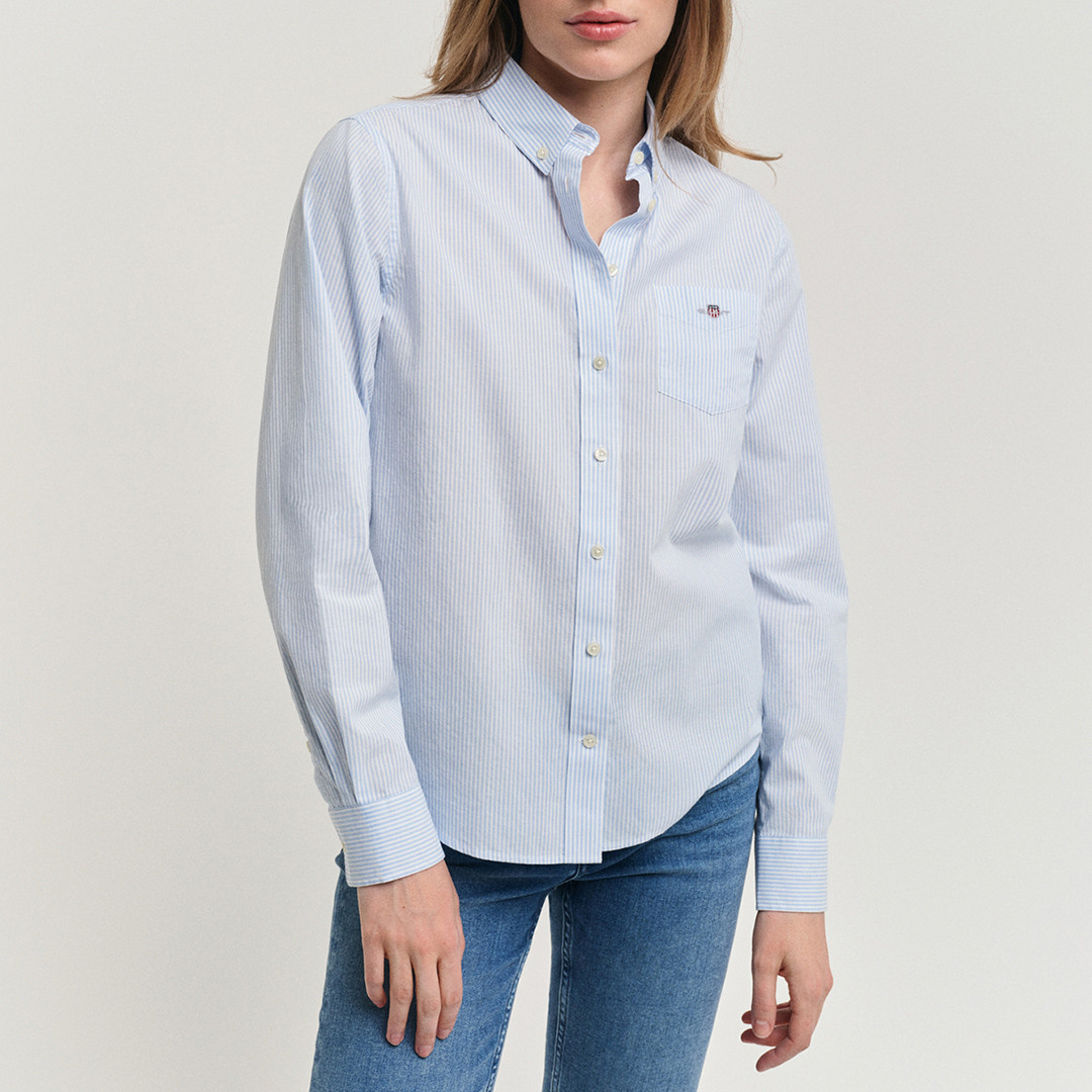 Blue Regular Fit Striped Archive Oxford Poplin Shirt