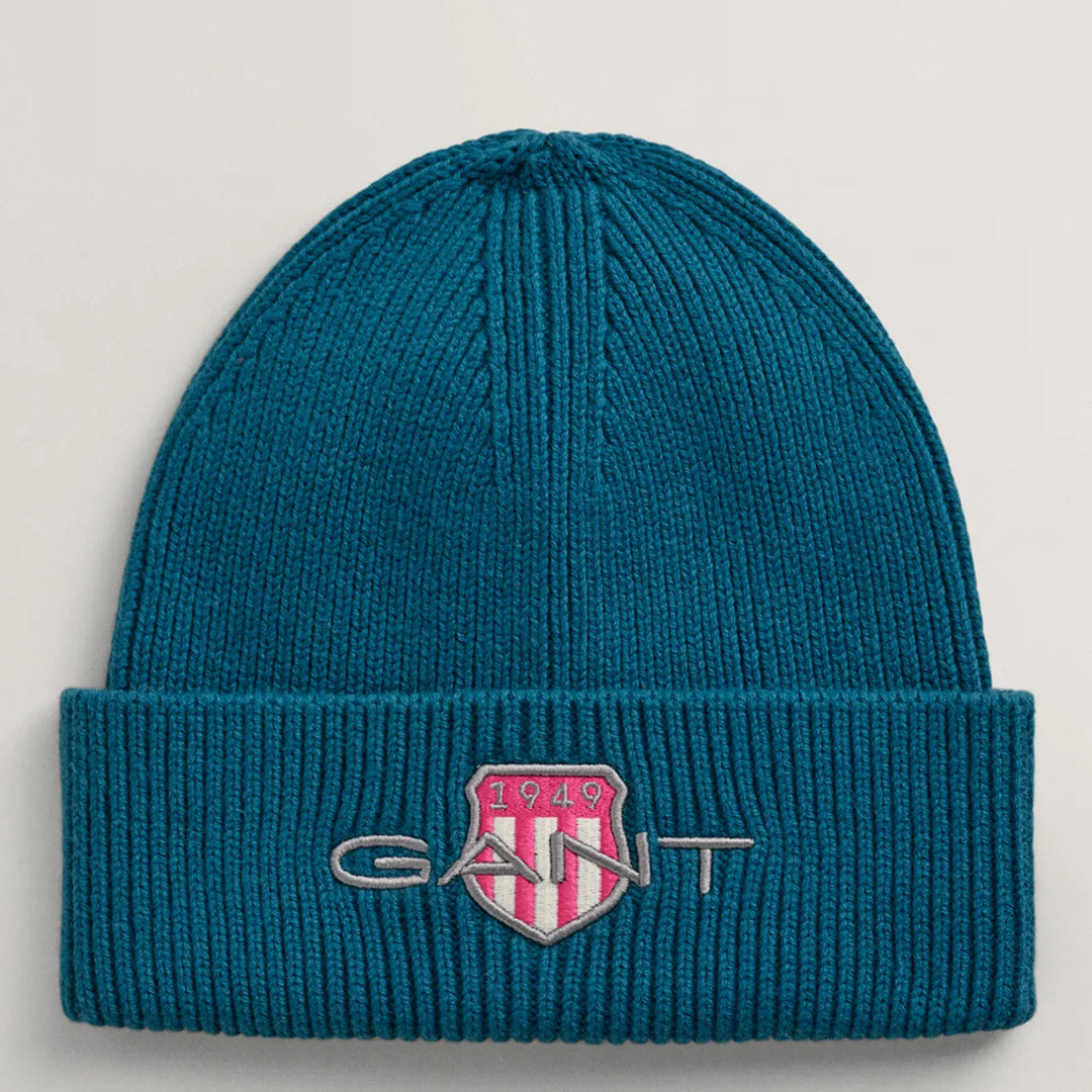 Blue Contrast Shield Beanie