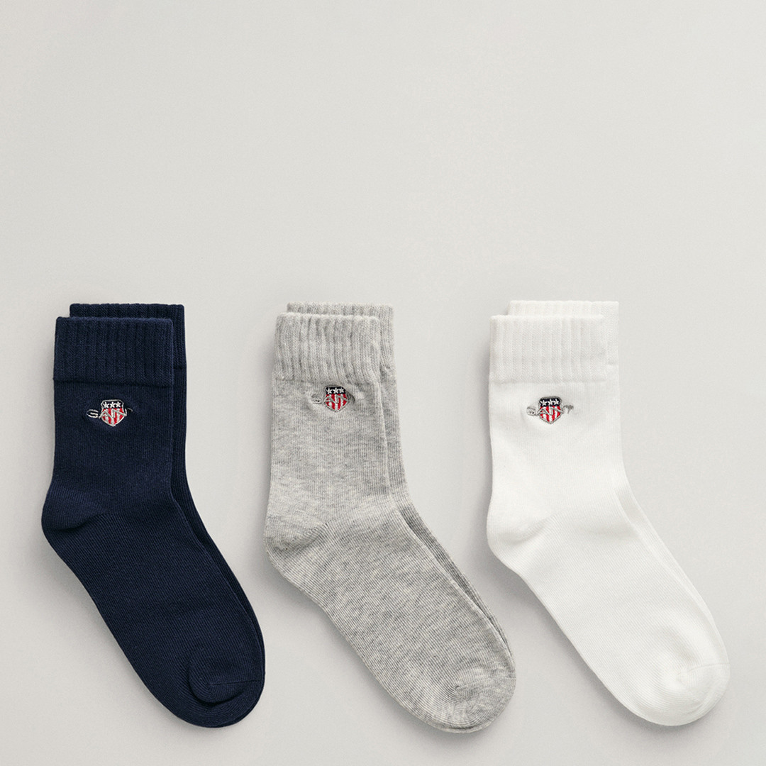 Blue 3-Pack Shield Logo Socks