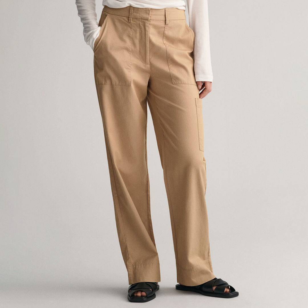 Beige Relaxed Cargo Trousers