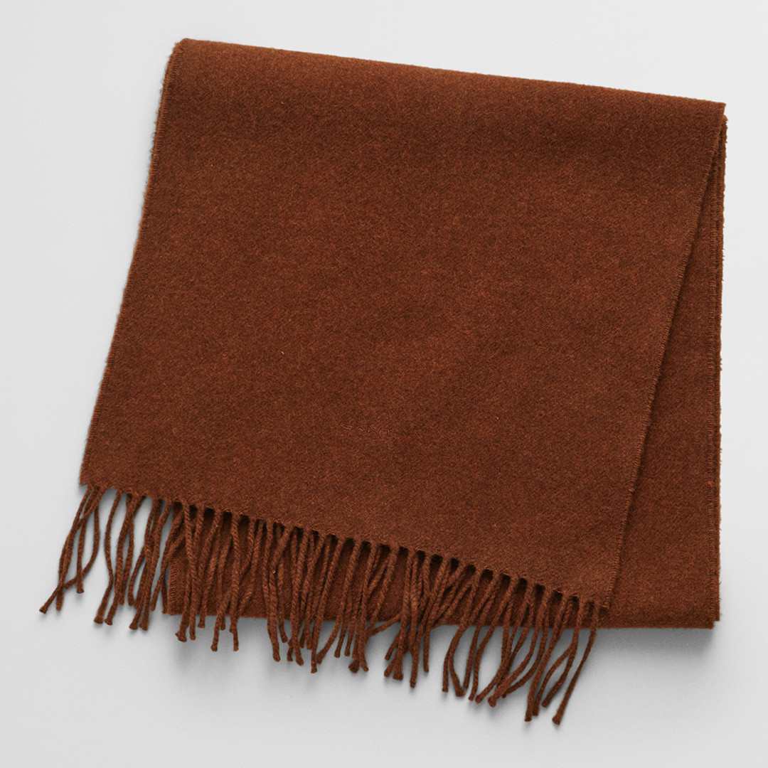 Brown Unisex Wool Scarf