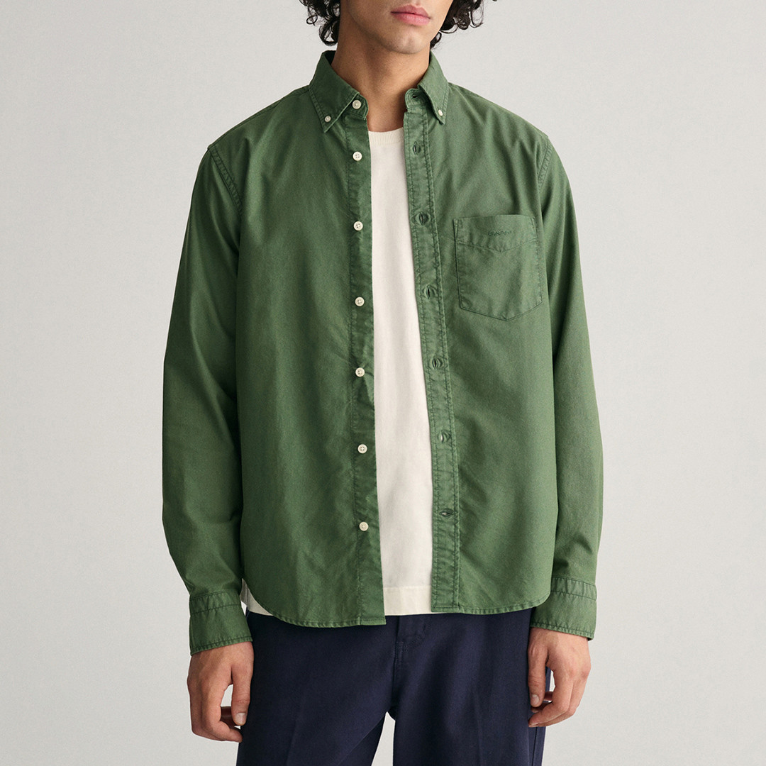 Green Regular Sunfaded Archive Oxford Shirt