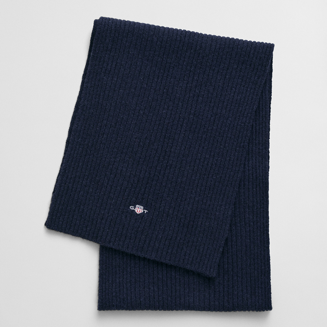 Blue Shield Wool Knitted Scarf