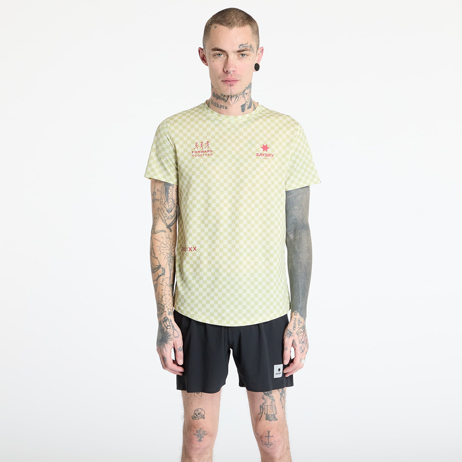 T-shirt SAYSKY Checker Combat T-Shirt Green Aop S