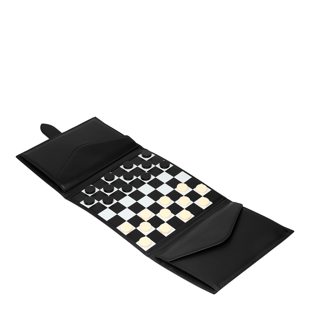 Black Travel Checkers Game