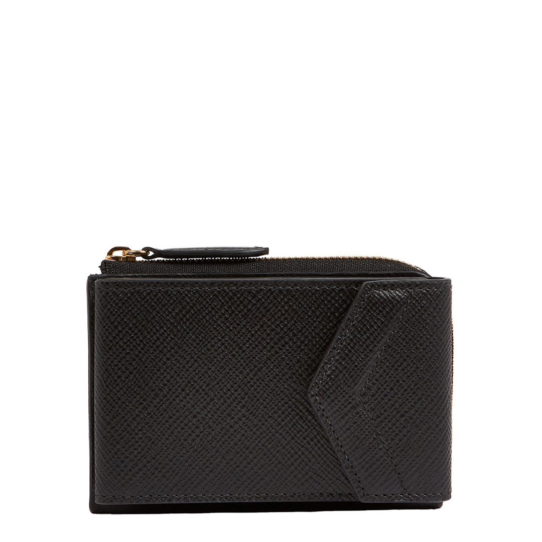 Black Envelope Zip Pouch Wallet