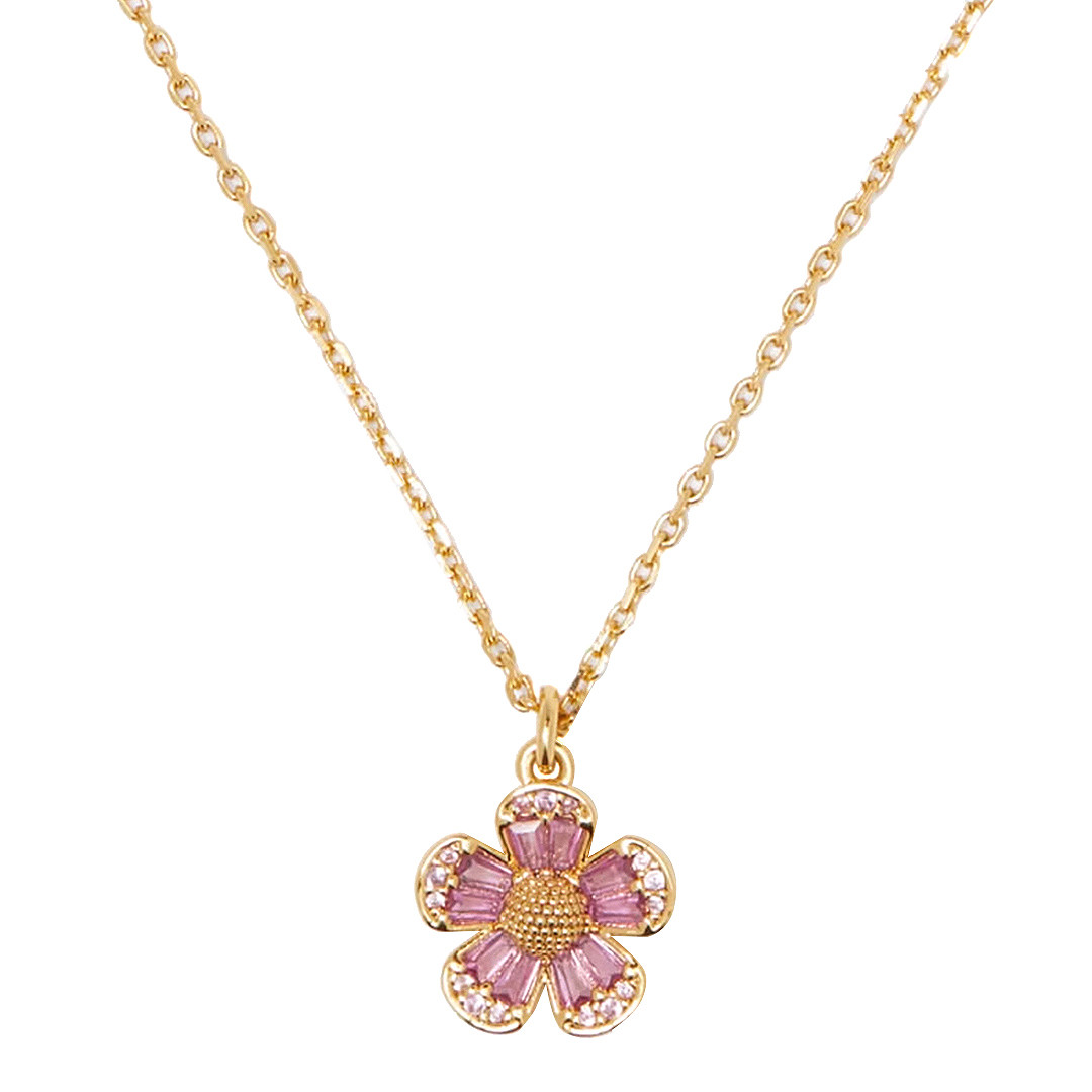 Pink Flower Pendant Necklace