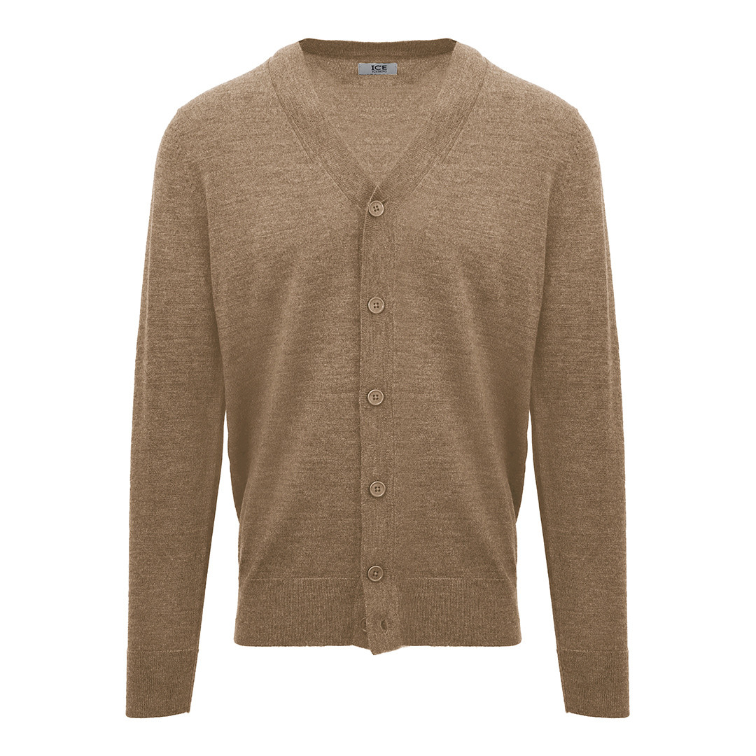 Beige V-Neck Button Through Cardigan