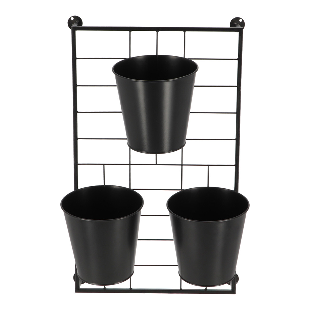 Wall Rack With Pots Black