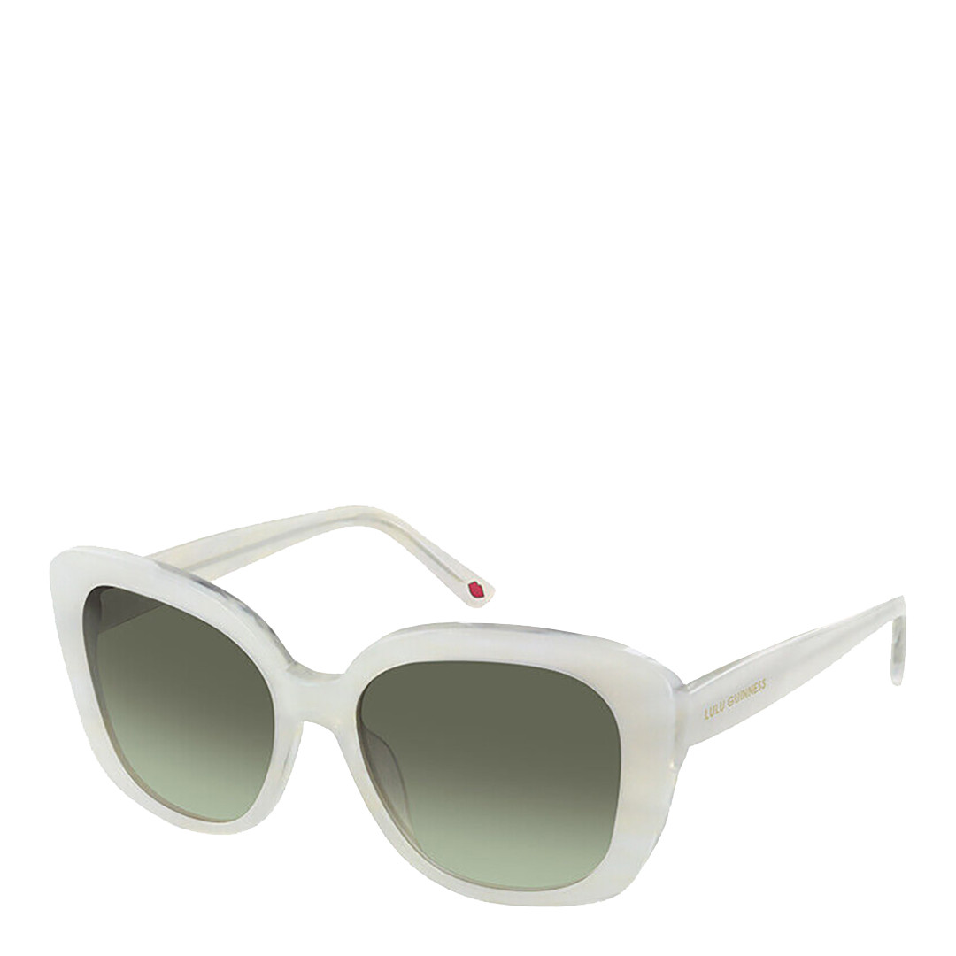 Ivory/Green Lens Lulu Guiness Women′s Sunglasses