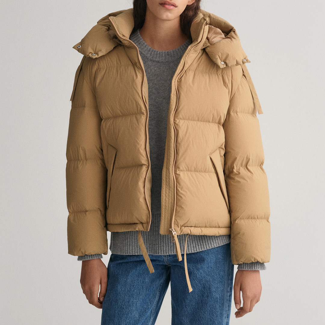 Beige Short Down Jacket